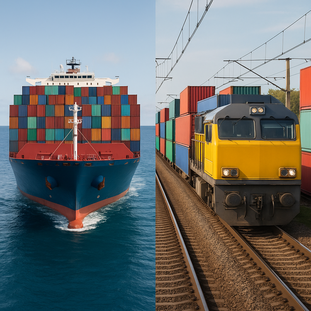 Containerized drayage at port crane