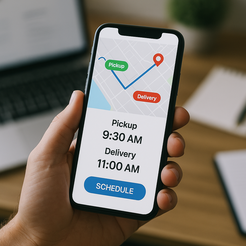 Real-time pickup and delivery scheduling